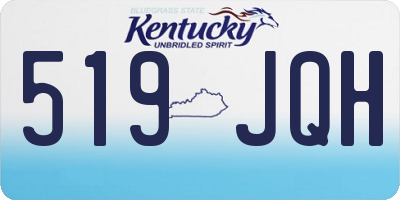 KY license plate 519JQH