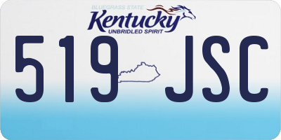 KY license plate 519JSC