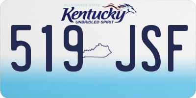 KY license plate 519JSF