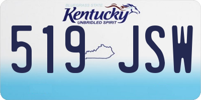 KY license plate 519JSW