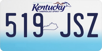 KY license plate 519JSZ