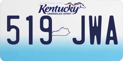 KY license plate 519JWA