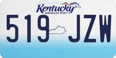 KY license plate 519JZW