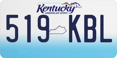 KY license plate 519KBL