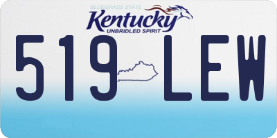 KY license plate 519LEW