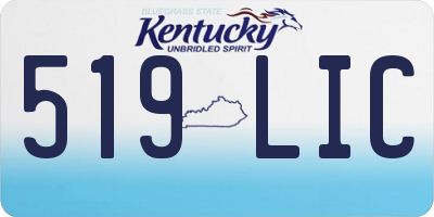 KY license plate 519LIC
