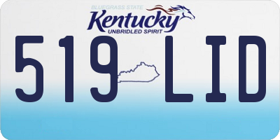 KY license plate 519LID