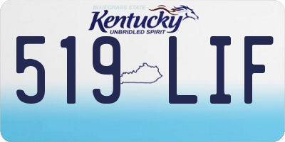 KY license plate 519LIF
