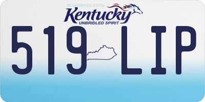 KY license plate 519LIP