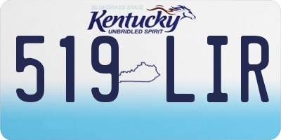 KY license plate 519LIR