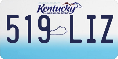 KY license plate 519LIZ