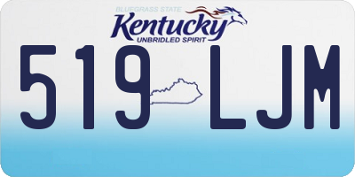 KY license plate 519LJM