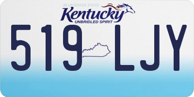 KY license plate 519LJY