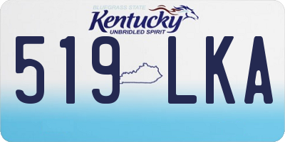 KY license plate 519LKA