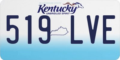 KY license plate 519LVE