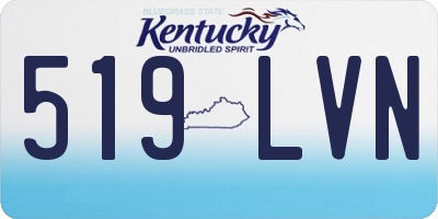 KY license plate 519LVN