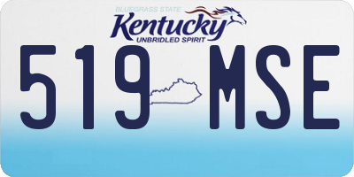 KY license plate 519MSE