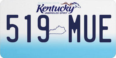KY license plate 519MUE