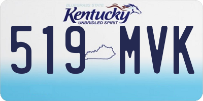 KY license plate 519MVK