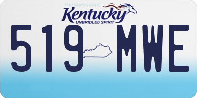 KY license plate 519MWE