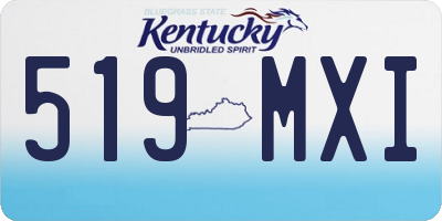 KY license plate 519MXI