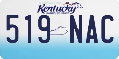KY license plate 519NAC