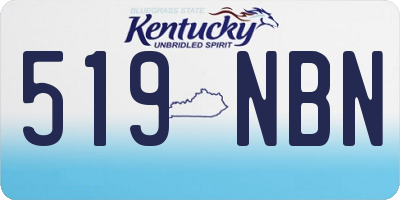 KY license plate 519NBN