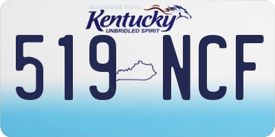 KY license plate 519NCF