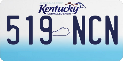 KY license plate 519NCN
