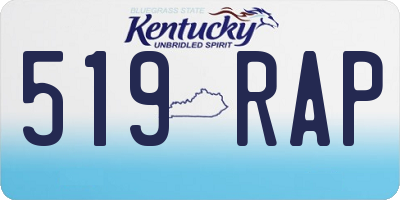 KY license plate 519RAP