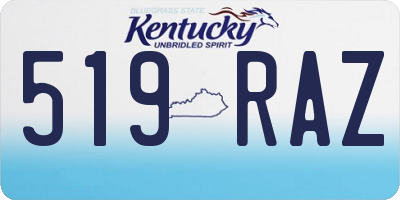 KY license plate 519RAZ
