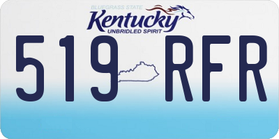 KY license plate 519RFR