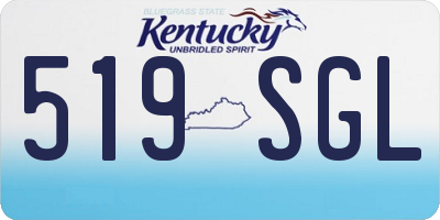KY license plate 519SGL