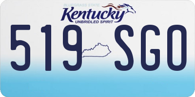 KY license plate 519SGO