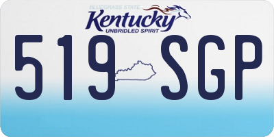 KY license plate 519SGP