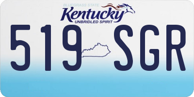 KY license plate 519SGR