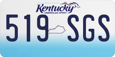 KY license plate 519SGS