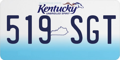 KY license plate 519SGT