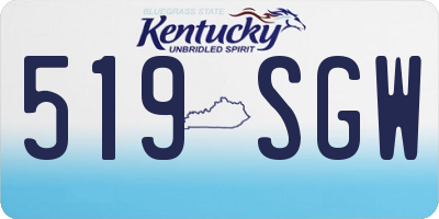 KY license plate 519SGW