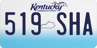 KY license plate 519SHA