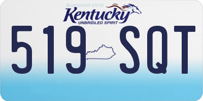 KY license plate 519SQT