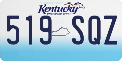 KY license plate 519SQZ