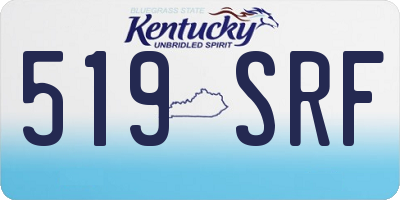 KY license plate 519SRF