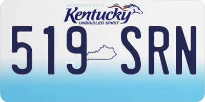 KY license plate 519SRN