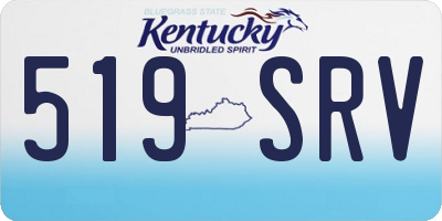 KY license plate 519SRV