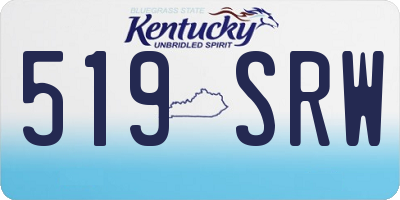 KY license plate 519SRW
