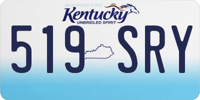 KY license plate 519SRY