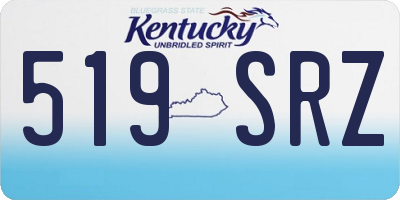 KY license plate 519SRZ