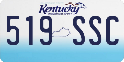 KY license plate 519SSC