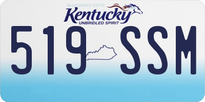 KY license plate 519SSM